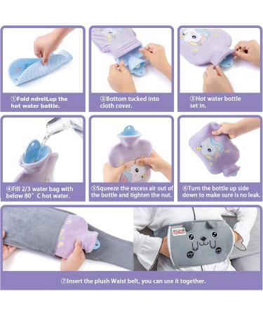 Buy Nifogo 1.3L Hot Water Bottle with Soft Waist Cover - Ideal for Neck Shoulder Back & Legs - Gray Green - International Shipping Available - Buy Online on GoSupps.com