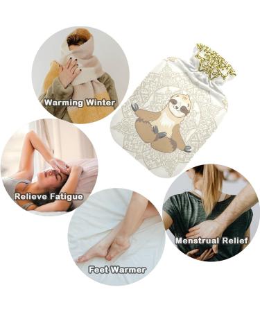 NAANLE 2L Sloth Yoga Hot Water Bottle with Lid - Large Transparent Bottle for Pain Relief & Heat Therapy - Buy Online on GoSupps.com