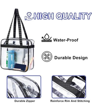 Dotpraise Clear Stadium Tote Bag with Zipper Closure - 12x6x12 - Approved for Sports Games, Work, Concerts - Buy Online on GoSupps.com
