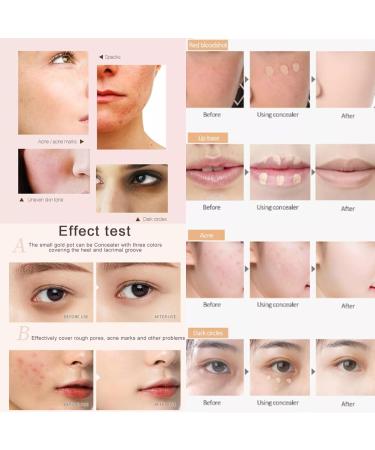 Tri-Color Concealer Palette of Covers 3 Steps To Face Sculpting Tricolor Concealer for Makeup Full Coverage Acne Marks Dark Circles(Size:3 count (Pack of 3)) - Buy Online on GoSupps.com