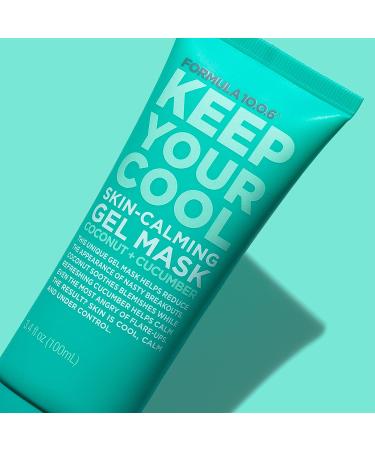 Formula 10.0.6 Keep Your Cool Skin-Calming Gel Mask - Soothes Blemishes, Vegan, Paraben-Free, 3.4 Fl Oz - Buy Online on GoSupps.com