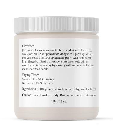 Plant Guru Indian Healing Clay 1 lb. - 100% Natural Bentonite Clay Powder for Deep Pore Cleansing - Facial, Body Mask, Detox for Face, Hair, Acne - Buy Online on GoSupps.com