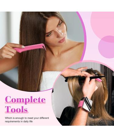 7-Piece Hair Braiding Tools Set - Magnetic Pin Wristband, Stainless Steel Rat Tail Comb, Alligator Sectioning Hair Clips - Pink Braid Maker Kit - Buy Online on GoSupps.com