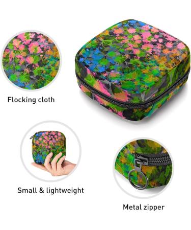 Floral Abstract Sanitary Napkin Storage Bag | Menstrual Cup Pouch | Nursing Pad Holder | Period Bag for Women & Girls - Multi-colored - Buy Online on GoSupps.com