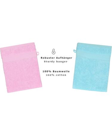 Buy Betz 10-Piece Cotton Wash Gloves Set | Palermo Rose & Turquoise - 16x21 cm | International Shipping - Buy Online on GoSupps.com