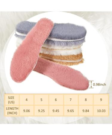 Warm Wool Sheepskin Insoles for Women - 4 Pairs Thick Fuzzy Replacement Inserts for Shoes Boots & Slippers (Size 7 US - Buy Online on GoSupps.com