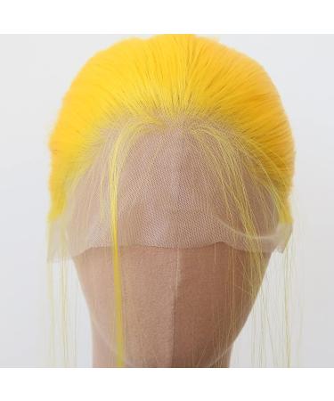 Yellow Synthetic Lace Front Wig for Black Women - Long Straight Heat Resistant Fiber Hair with Baby Hair - Ideal for Cosplay and Daily Wear - Buy Online on GoSupps.com