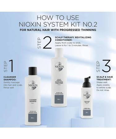 Nioxin System 2 Shampoo & Conditioner Prepack for Natural Treated Hair - 33.8 fl oz - Progressed Thinning - With Pumps - Buy Online on GoSupps.com