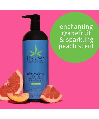 Hempz Triple Moisture Herbal Conditioner 33.8 oz - Hydrating Hair Treatment - Buy Online on GoSupps.com
