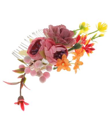 Angoily Rose Hair Comb Girls Hair Clips Bridal Hair Comb Wedding Girl Accessories Prom Vintage Hair Clips Womens Hair Clips Girls Hair Accessories Flower Tiara Bride Simple Pp Hair Piece