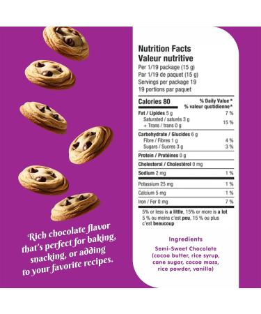Healthy Crunch Semi-Sweet Chocolate Chips - Dairy Free & Vegan - 6 Units x 283g - Ideal for Chocolate Chip Cookies High Protein Snacks Organic Snacks Nut-Free Spread - Healthy Snacks for Adults - Buy Online on GoSupps.com