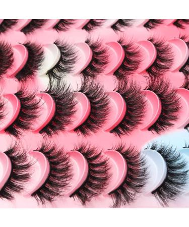 Uranian 20 Pairs Cat-Eye Faux Mink False Eyelashes - Natural Look & Dramatic Volume 6D Russian Lashes for Women & Girls - Buy Online on GoSupps.com