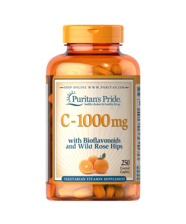 Puritan's Pride Puritan's 1000 mg with Bioflavonoids Rose Hips Supports Immune System Vitamin C Unflavored 250 Count 250 Count (Pack of 1) - Buy Online on GoSupps.com