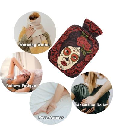 Buy Naanle Rose Mexican Skull Hot Water Bottle 1L Transparent Hand & Foot Warmer for Pain Relief & Heat Therapy International Shipping Available - Buy Online on GoSupps.com