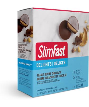 SlimFast KETO Bomb Snacks 14x17g Chocolate Peanut Butter Cups Per box 238 Grams - Buy Online on GoSupps.com