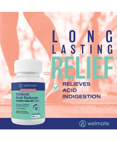 WELMATE Heartburn Relief Bundle 24HR + Fast Acting Acid Reducers Esomeprazole 42ct + Famotidine 300ct - Buy Online on GoSupps.com