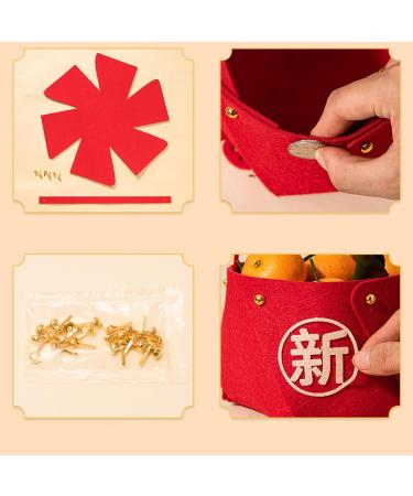 New Year Candy Basket - Festive Candy Gift Basket Non-Woven Fabric DIY Candy Basket Candy Tray for Home Kitchen New Year Jmedic - Buy Online on GoSupps.com