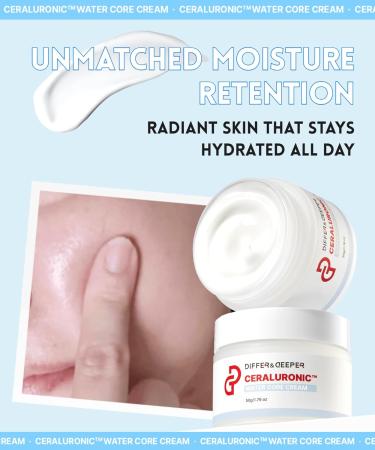 Differ&Deeper Ceraluronic Water Core Cream 1.76 oz - Hydrating Korean Skincare with 10 Hyaluronic Acids & Ceramides Lightweight & Non-Greasy International Shipping Available - Buy Online on GoSupps.com