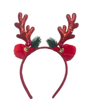 Bowfinity Christmas Inspired Reindeer Antlers Alice Headband Handmade beautiful Xmas Hair Accessory Red Antlers