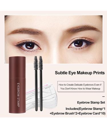 LXZJJM Eyebrow Stamp Stencil Kit - Long-lasting Smudge-free Brow Makeup | Natural and Smooth Texture | Multifunctional | Includes 10 Brow Shapes & Stamps | Reusable eyebrow stencils (02#natural brown) - Buy Online on GoSupps.com