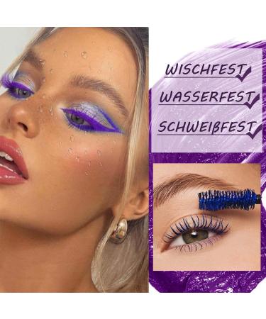 EONFAVE 5D Telescopic Mascara Set 2 Colors Mascara Blue + Purple Colored Mascara Waterproof Smudgeproof & Durable Volumizing Curly & Nonclump Fake Lash Effect Cosplay Party Use - Buy Online on GoSupps.com