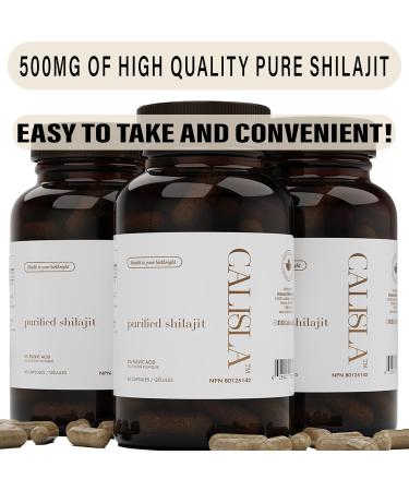 Calisla Shilajit Capsules 2-month Supply (500mg of Purified Shilajit) - Fulvic Acid - Buy Online on GoSupps.com