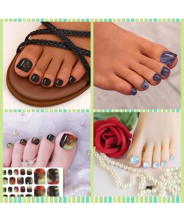 Marbling Print Toenail Polish Strips - 20 Sheets Adhesive Nail Stickers & Manicure Kit - Buy Online on GoSupps.com