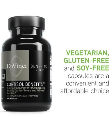 DaVinci Labs Cortisol Benefits - Dietary Supplement to Support Healthy Cortisol Levels and Adrenal Health - With Ashwagandha Extract Rhodiola Rosea Root and More - Gluten-Free -60 Vegetarian Capsules - Buy Online on GoSupps.com
