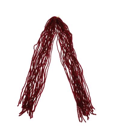 POPETPOP Dirty Little Braids Braided Wig Men Wigs Ponytail Wigs Dreadlock Crochet Hair Unisex Dreadlock Wig Braid Wigs Fashionable Hair Wig Women Hairpiece Extensions Dreadlock Extensions 90X8CM Claret