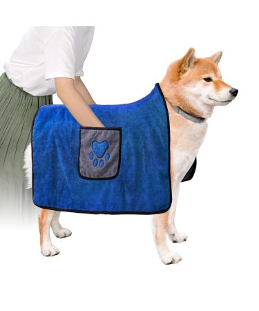 Etaccu dog towel pet towel extra absorbent absorb moisture of fast drying soft microfiber bath accessories - 70 x 100 cm dry fast for dogs cats (blue)