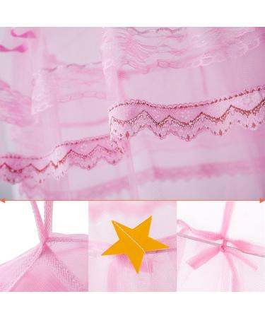 Twinkle Star Kids Netting Princess Bed Canopy 3 Layers Lace Ruffle Dome for Baby  Girls (Pink) - Buy Online on GoSupps.com