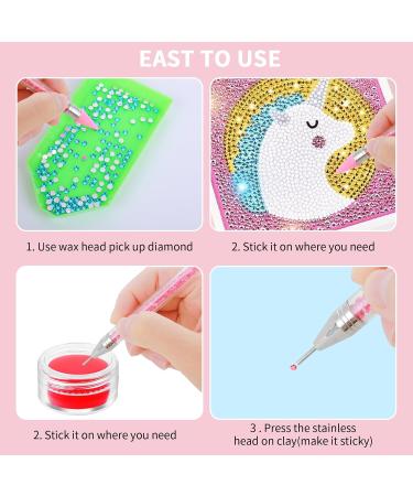 Acrylic Rhinestone Picker Set - 3 Double-ended Wax Pens for Nail Art Gemstone DIY - Includes 3 Extra Wax Tips - White Black Pink - Buy Online on GoSupps.com