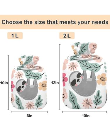 NAANLE Cartoon Sloth Hot Water Bottle - 1L Transparent with Warm & Cold Therapy for Bed Hand & Feet Pain Relief - Buy Online on GoSupps.com