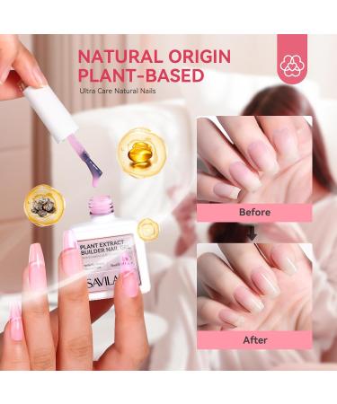 Saviland Builder Nail Gel - Pink 15ml Builder Nail Gel In A Bottle Hard Gel Nail Strengthener Gel Nail Hardener with Castor Oil & Vitamin E Extra Strong and Growth for Nail Extension Repair Nail Art A3 - Buy Online on GoSupps.com