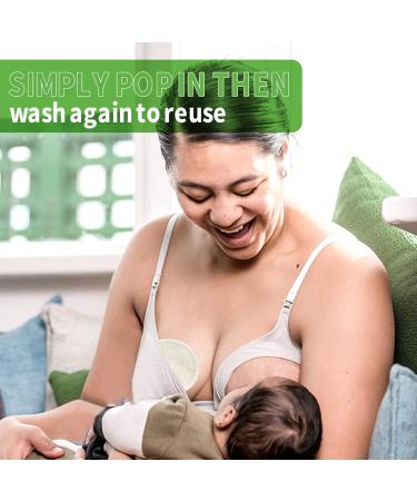 Haakaa All-Day Reusable Nursing Pad Set - 8 Washable Bamboo Breast Pads for Leakproof Breastfeeding Perfect for Pumping & Postpartum Care - Includes Laundry Bag - Buy Online on GoSupps.com