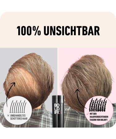 Boldify Hair Powder for Thinning Hair - Invisible & Natural - 28g Black - Conceal Hair Loss in 15 Sec - Perfect for Men & Women - Buy Online on GoSupps.com