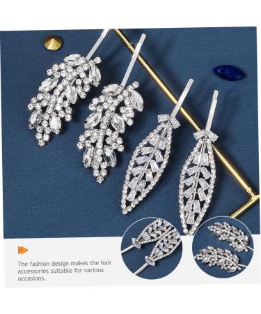 Ipetboom 2 Pairs Rhinestone Hair Clip Floral Headpiece Highlights Hair Dye Kit Leaves Hair Clilps Wedding Hair Accessories Wedding Hair Clip Bridal Hair Pin Wild Zinc Alloy Bride Bang Clip - Buy Online on GoSupps.com