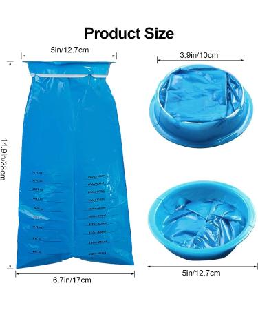 Harewu 10 Pcs 1000ml Disposable Vomit Bags for Morning Sickness - Blue (10pc) - Buy Online on GoSupps.com