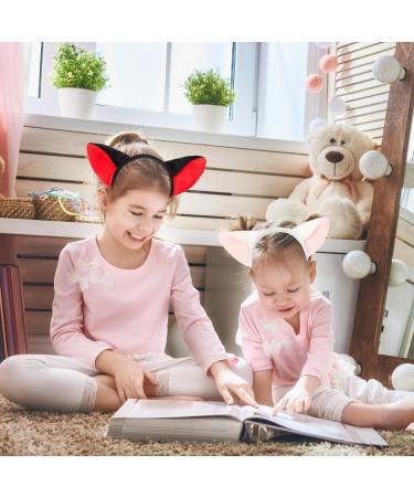 Bohue 2 Pieces Fox Ears Headband Cartoon Fox Halloween Hair Hoops Plush Animal Ears and Horns Headband Halloween Costumes Cosplay Party for Girls Boys (Black) - Buy Online on GoSupps.com