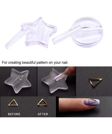 Nail Art Templates 2 Sets Nail Radian Shape Embossed Metal Frame Nail Patch Round Five Pointed Star Professional Embossed Shape Nail Tools Metal Frame Bending Nail Art Equipment - Buy Online on GoSupps.com