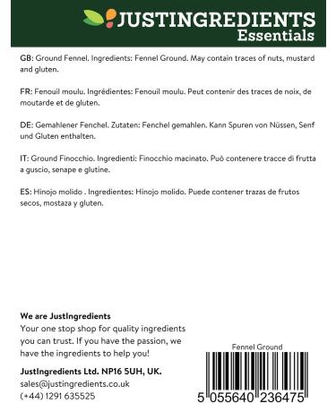 JustIngredients Essentials Fennel Ground 1kg - Premium Quality Spice for Culinary Delights - Buy Online on GoSupps.com