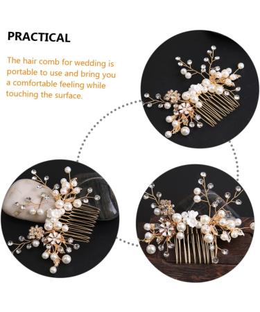 FRCOLOR Pearl Comb Gold Headpiece Hair Combs for Wedding Bridal Headdress Prom Tiara Girl Hair Accessories Pearl Hair Clips Bride Wedding Hair Comb Bridal Headpieces for Wedding Alloy - Buy Online on GoSupps.com