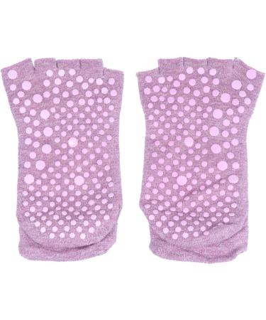 Shop Lurrose Yoga Socks - Half Toe Ankle Socks for Pilates Barre & Spa | Sweat-Absorbing Tabi Socks - Violet - Buy Online on GoSupps.com