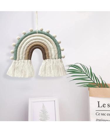 Rainbow Macrame Wall Hanging for Nursery Decor - Handmade Cotton Tassel for Kids Room (Beige) - Buy Online on GoSupps.com