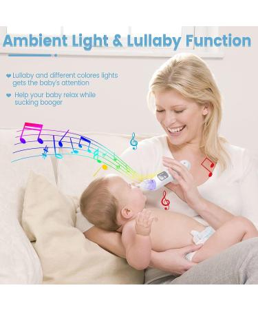 Electric Baby Nasal Aspirator | Rechargeable Nose Sucker for Toddler with 5 Suction Levels, Music & Light Soothing | 3 Silicone Tips Included - Buy Online on GoSupps.com