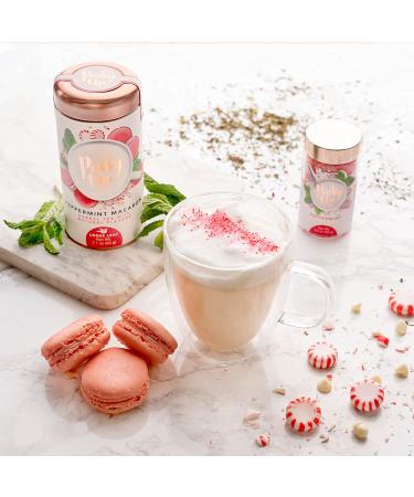 Pinky Up Peppermint Macaron Loose Leaf Herbal Tea - Caffeine Free, Low Calorie, Gluten Free - 2.1 oz Tin (25 Servings) - Buy Online on GoSupps.com