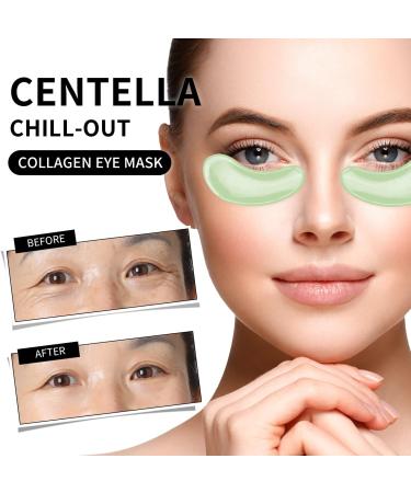 Green Centella Under Eye Masks Chill-Out Collagen Eye Patches Repairing Hydrating Cucumber Extract Eye Gel Pads-20 pairs - Buy Online on GoSupps.com