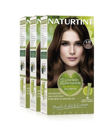 Natureint Biobased |Hair color oohne ammoniak |4.35 Color deep cappuccino brown |High proportion of natural ingredients3 pack |510 ml 4.35 Color deep cappuccino brown 170 ml (3 pack)