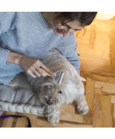 Double Sided Undercoat Rake - Double Sided Undercoat Rake for Dogs Cats Double Sided Dematting for Cat Grooming - Buy Online on GoSupps.com