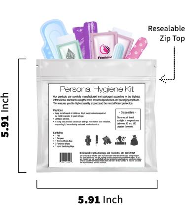 Menstrual Kit All-in-One for Traveling Tweens & Teens - Individually Wrapped Feminine Hygiene Products (Green Ferns) - Buy Online on GoSupps.com